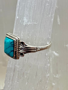 Turquoise Square Sterling Silver Ring