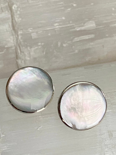 Stud Earrings - 15mm Mother Of Pearl