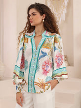 Load image into Gallery viewer, Elara Long Sleeve Blouse - White Floral