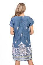 Load image into Gallery viewer, Nicola Cap Sleeve Dress -Ornate Denim