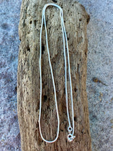 Load image into Gallery viewer, Artisan-made 50cm silver snake chain designed by Emma Wardle.