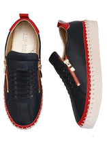 Load image into Gallery viewer, Heritage Zip Sneaker - Navy/Red