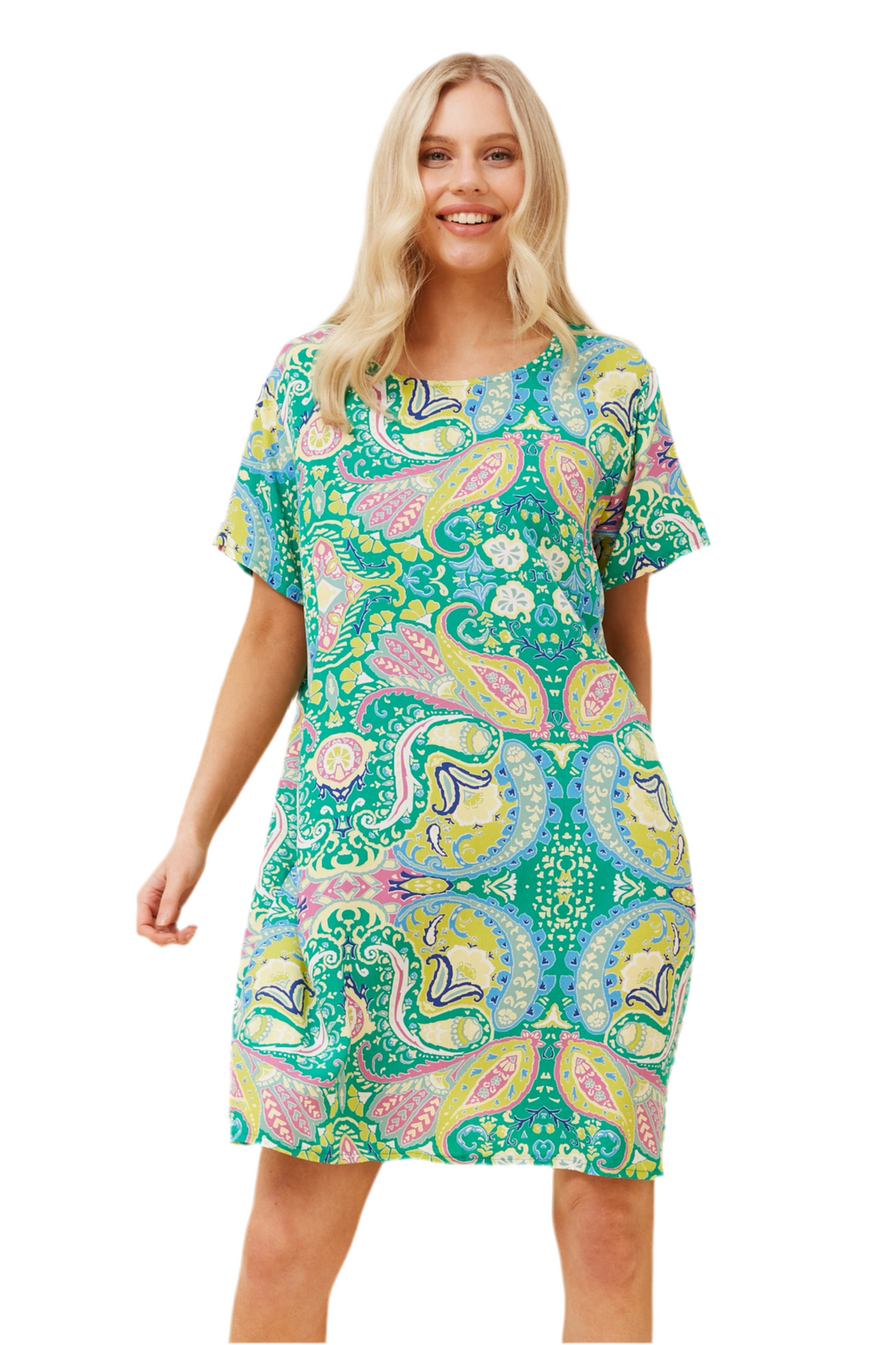 Vine Paisley Print Shift Dress