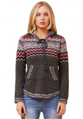 Argen Jacquard Print Knit Jumper - Charcoal