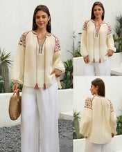 Load image into Gallery viewer, Embroidered Azteca Folk Top