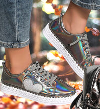 Load image into Gallery viewer, Embellished Heart Sneakers - Pewter
