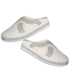 Lola Woven Slides - White