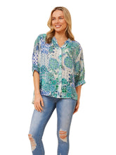 Load image into Gallery viewer, Belinda Shirt - Green Patchwork Print
