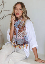 Load image into Gallery viewer, Patchwork Scarf With Tassels