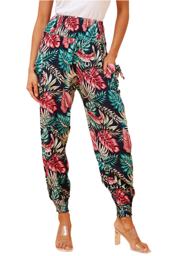 Harem Pants - Leaf Print