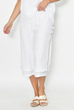 Load image into Gallery viewer, 3/4 Side Button Layered Beach Pant - White