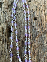 Load image into Gallery viewer, Amthyst Facet Lace Sterling Silver Chain