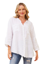 Load image into Gallery viewer, Roseanne Linen Shirt - White