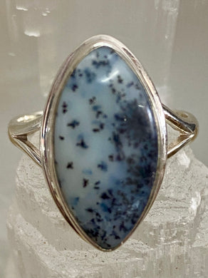 Dendritic Agate Marquise Sterling Silver Ring