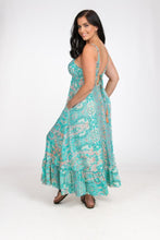 Load image into Gallery viewer, Long Strappy Silk Dress with Pockets - Mint