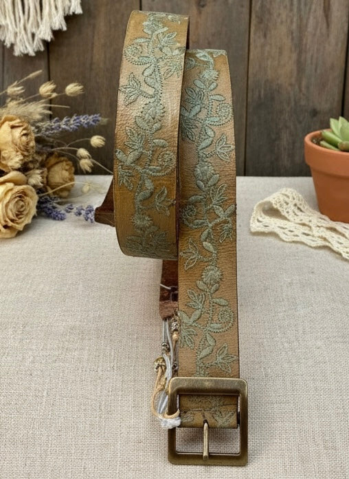 Vine Leather Belt - Mud