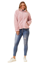 Load image into Gallery viewer, Faux Fur Teddy Jacket - Dusty Pink