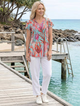 Load image into Gallery viewer, Kayla Cotton Blouse - Downunder Aqua