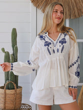 Load image into Gallery viewer, Santorini Embroidered Blouse