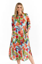 Load image into Gallery viewer, Sofia Shirt Dress - Toucan Jungle Blue