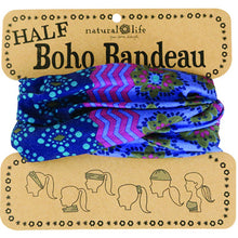 Load image into Gallery viewer, Boho Bandeau Half - Blue Accents