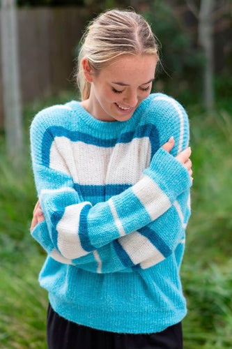 Striped Jumper - Sky
