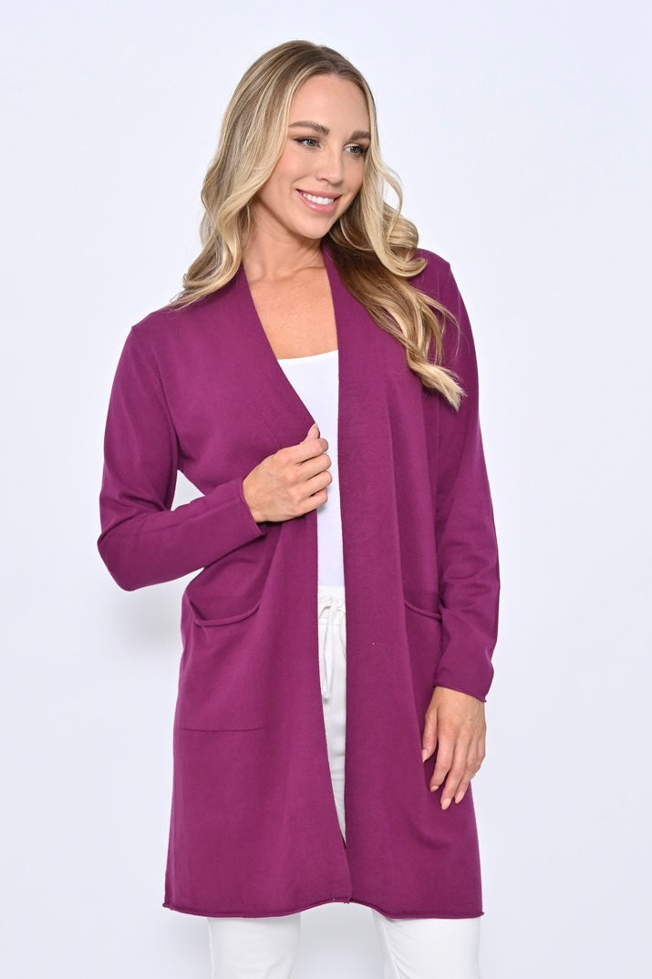 Side Pocket Long Knit Cardigan