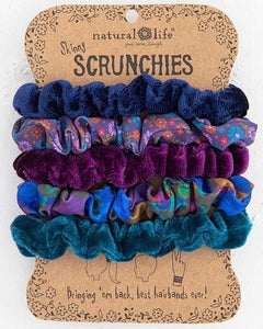 Mixed Scrunchies S/5 Dk Blue