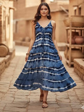 Load image into Gallery viewer, Tie Dye Frilled Neck Maxi Dress