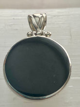Load image into Gallery viewer, Small Two Sided Shell Disc Pendant - Mother Of Pearl / Black Shell