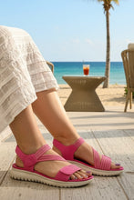 Load image into Gallery viewer, Flat Elastic Strap Sandals - Rose