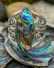 Load image into Gallery viewer, Fancy Ornate Elliptical Sterling Silver Ring - Paua Shell
