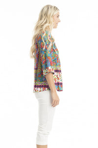 Carvalho Placket V Neck Top