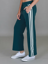 Load image into Gallery viewer, Robin | Women's Stripe Straight Leg Sweatpants – French Terry - Deep Teall