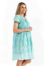 Load image into Gallery viewer, Nicola Cap Sleeve Dress - Coral Border Jade