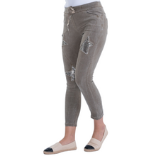 Load image into Gallery viewer, Italian Stretch Sequenced Pants - Taup