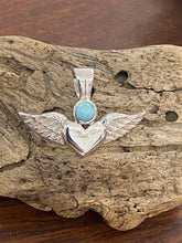 Load image into Gallery viewer, Heart With Wings Pendant - Larimar