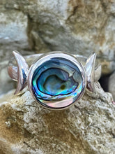 Load image into Gallery viewer, Triple Goddess Sterling Silver Ring - Paua Shell