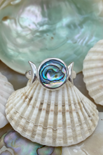 Load image into Gallery viewer, Triple Goddess Sterling Silver Ring - Paua Shell