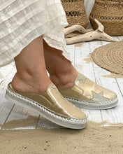 Load image into Gallery viewer, Satin Slides with Star - Gold