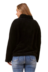 Faux Fur Teddy Jacket - Black