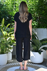 Breeze Cropped Pants - Black