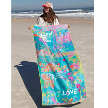 Load image into Gallery viewer, Yoga/Beach Towel Teal Follow The Sun