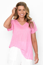 Load image into Gallery viewer, Kayla Cotton Blouse - Bright Pink