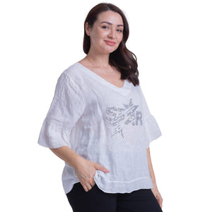 Italian Linen Top - White