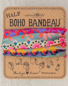 Boho Bandeau Half - Floral Border Pink Mist