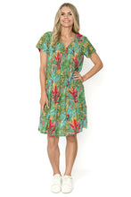 Load image into Gallery viewer, Nicola Cap Sleeve Dress - Tropical Foil