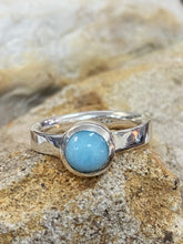 Load image into Gallery viewer, Sterling Silver Round Ring - Larimar