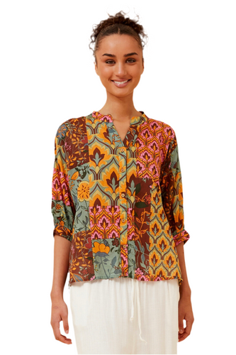 Belinda Shirt - Patchwork Print