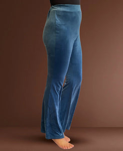 Marshmallow Velour Flare Pants - Blue Teal